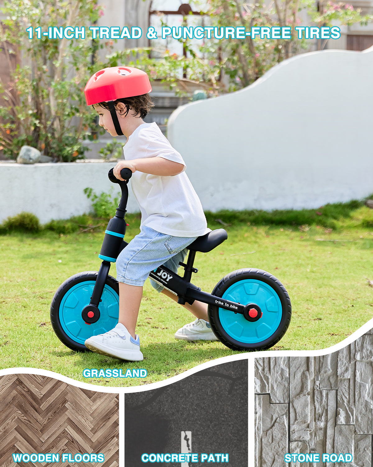 4-in-1 loopfiets blauw