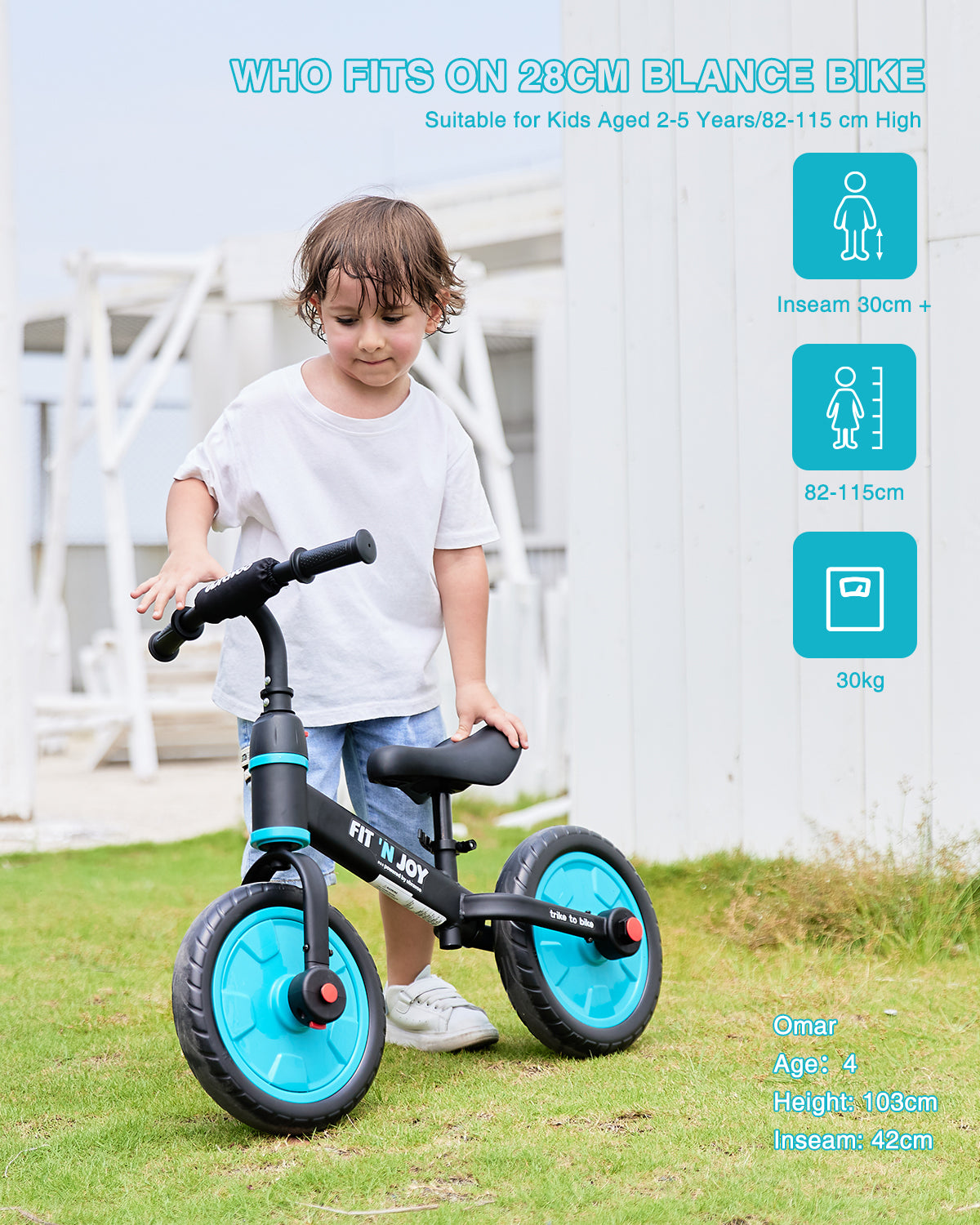 4-in-1 loopfiets blauw