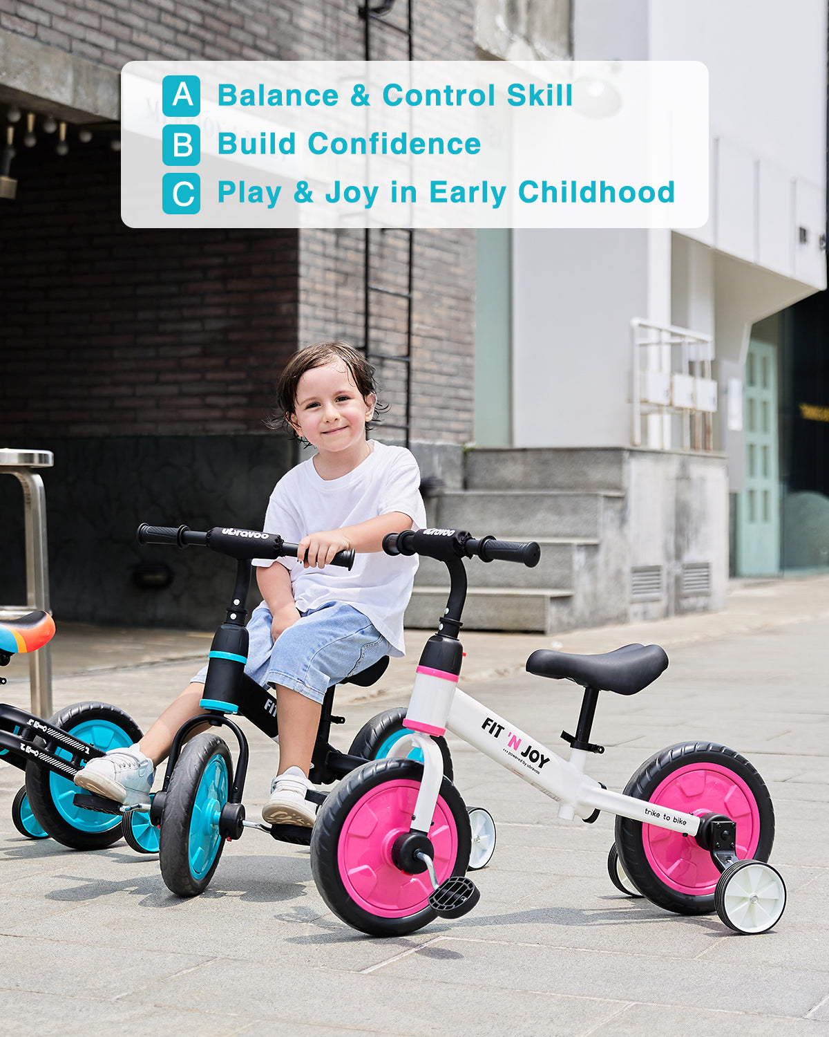 4-in-1 loopfiets blauw