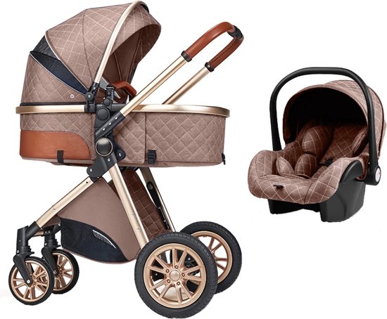 3 in 1 kinderwagen multifunctioneel khaki