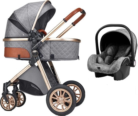 3 in 1 kinderwagen multifunctioneel grijs