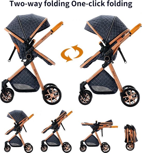 3 in 1 kinderwagen multifunctioneel grijs