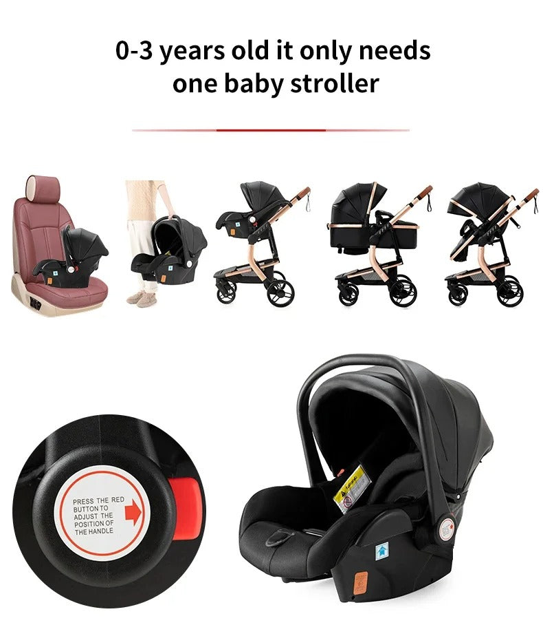 Luxe 3-in-1 kinderwagen wit