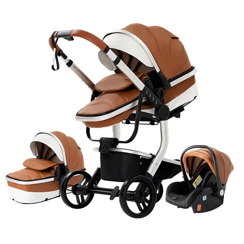 Luxe 3-in-1 kinderwagen khaki