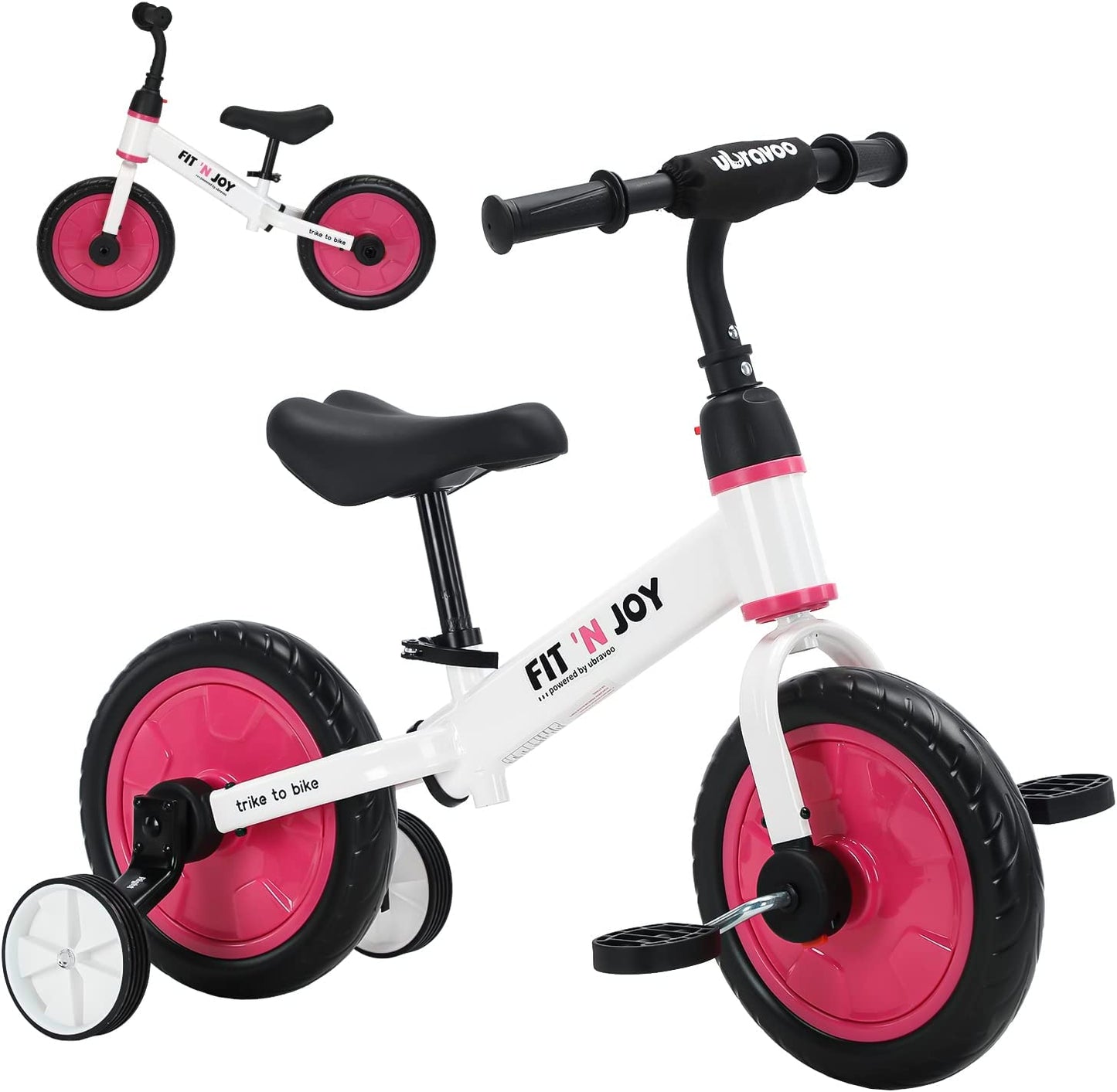 4-in-1 loopfiets roze