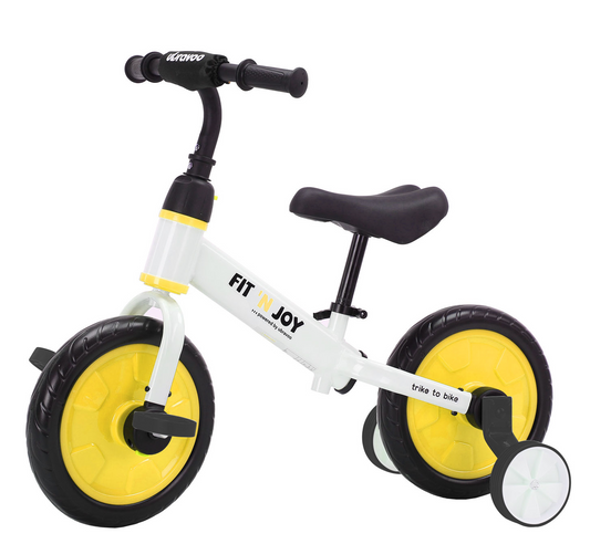 4-in-1 loopfiets geel