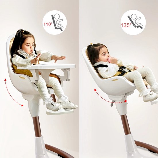 Luxe barkruk design baby eetstoel wit
