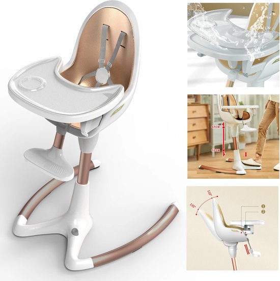 Luxe barkruk design baby eetstoel wit