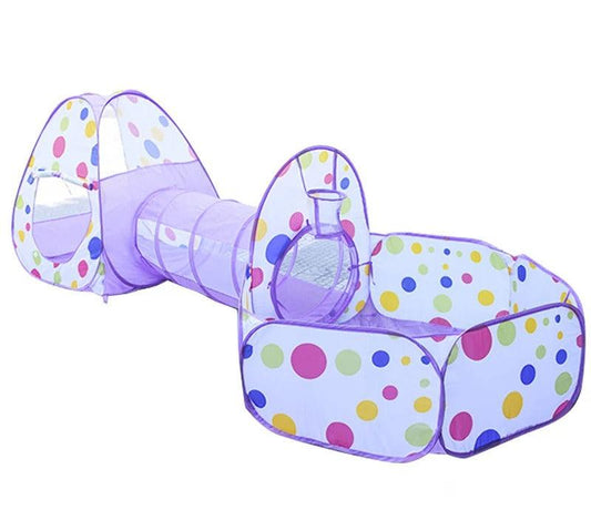 3-in-1 Opvouwbare speeltunnel voor kinderen paars
