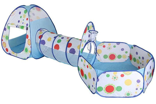 3-in-1 Opvouwbare speeltunnel voor kinderen blauw