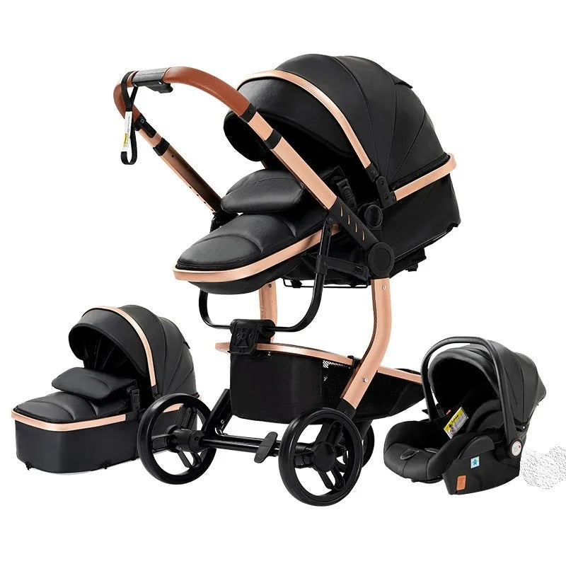 Luxe 3-in-1 kinderwagen zwart
